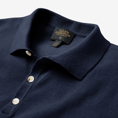 Cashmere Long-sleeve Sweater Polo | Men's Shirts | Allen Edmonds Cashmere Long-sleeve Sweater Polo | Men's Shirts | Allen Edmonds
