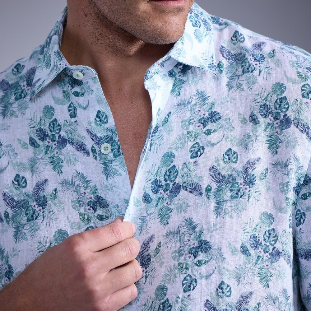 Bugatchi Orson Linen Shirt Men's Shirts Allen Edmonds