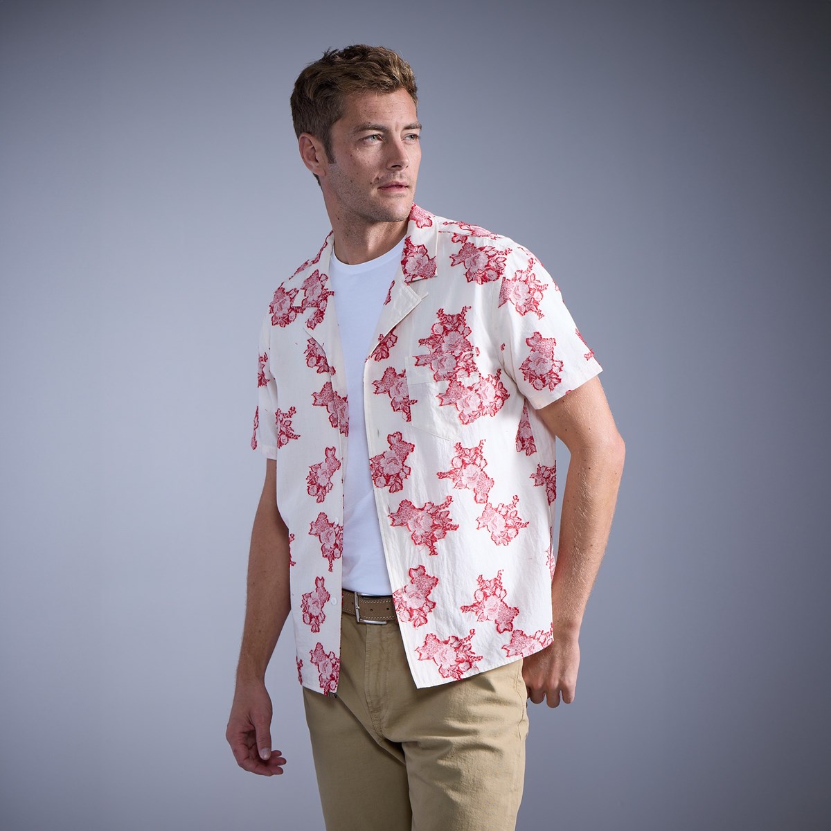 Floral Stripe Jacquard Shirt