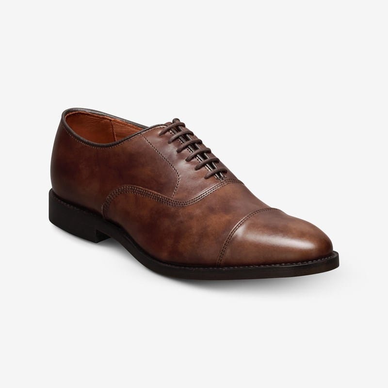 Allen Edmonds Park Avenue Cap-toe Oxford Dress Shoe in Brown Museum Leather, size 16.0 E