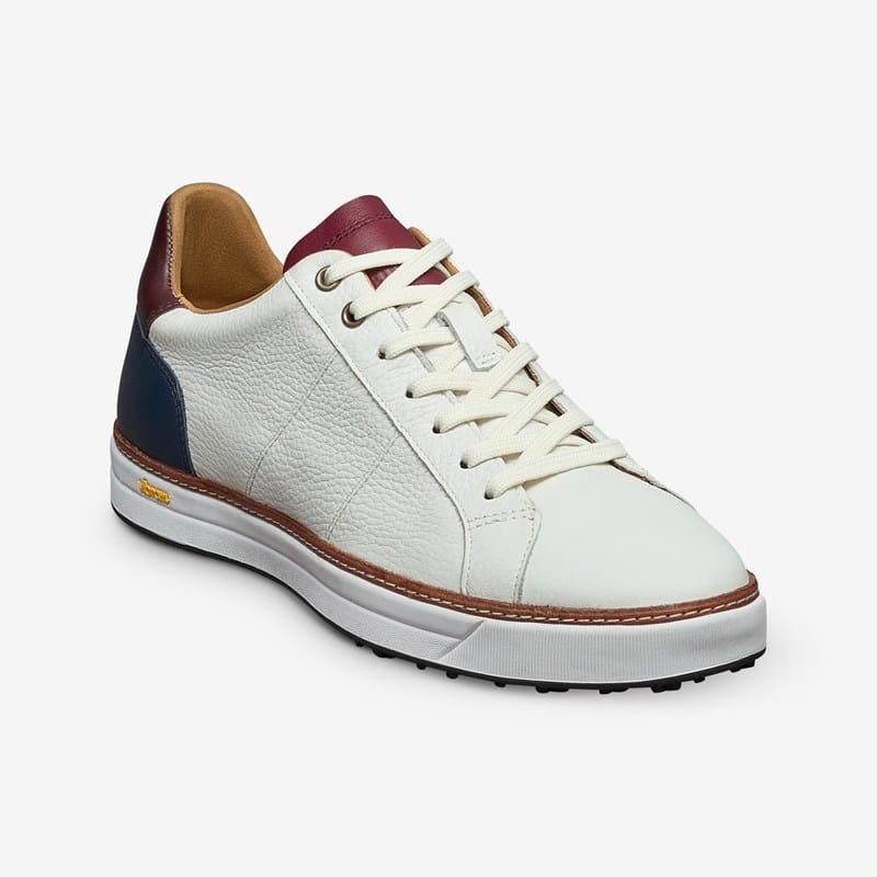 Allen Edmonds Pines Derby Golf Shoe in White Leather, size 12.0 D