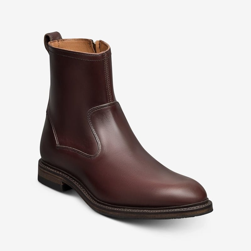 Allen Edmonds Tompkins Zip-up Boot Boots in Burgundy Leather, size 9.5 D