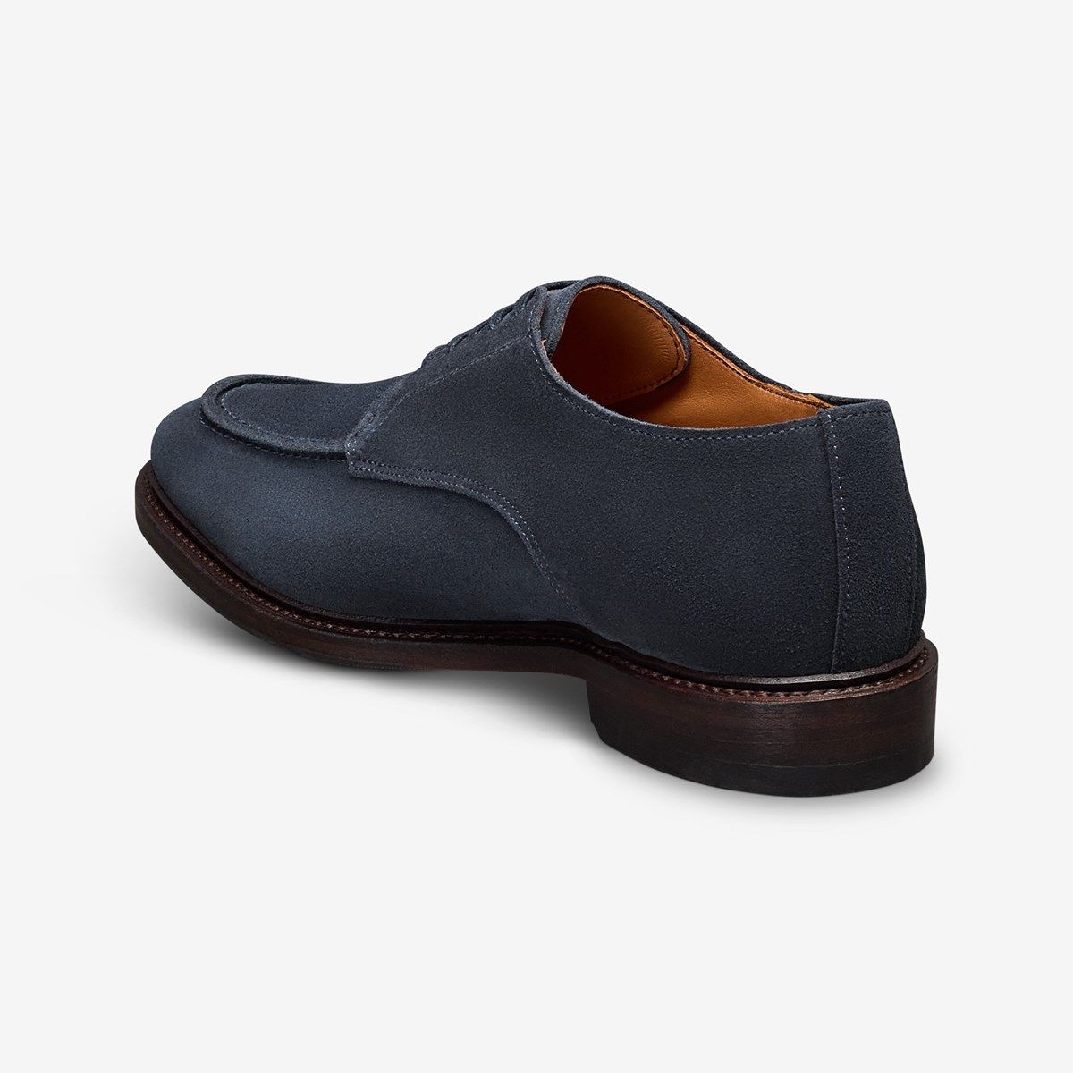 Allen Edmonds Rivington Apron-toe Derby Dress Shoe in Navy Suede, size 13.0 3E, Leather/Rubber