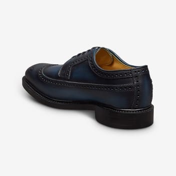 blue and black dress shoes Hand Burnished Wholecut Calf Oxford Lightly cushioned signature insole Men's Derby Navy Blue Lace