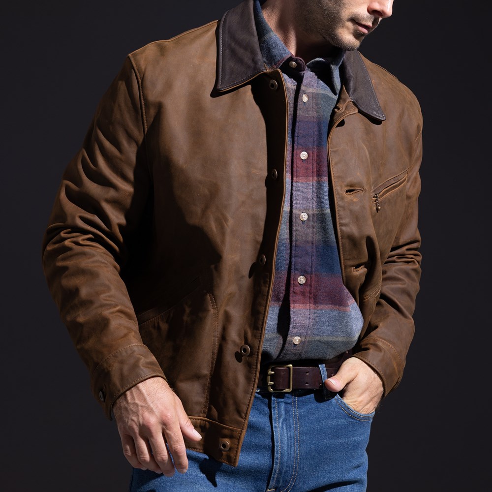 Schott® N.Y.C. X Allen Edmonds Leather Barn Jacket | Men's