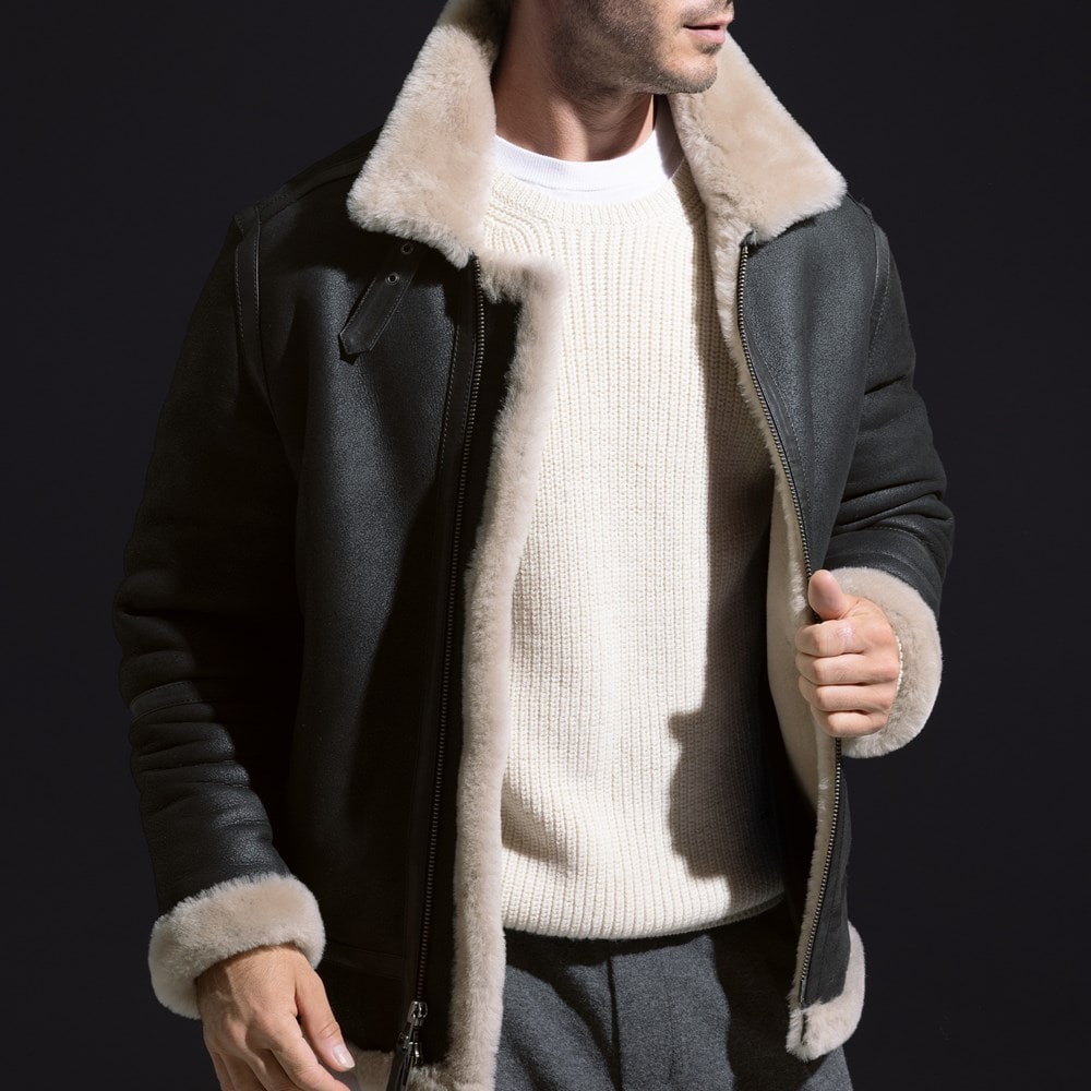 Shearling Aviator Jacket | Men's Outerwear | Allen Edmonds