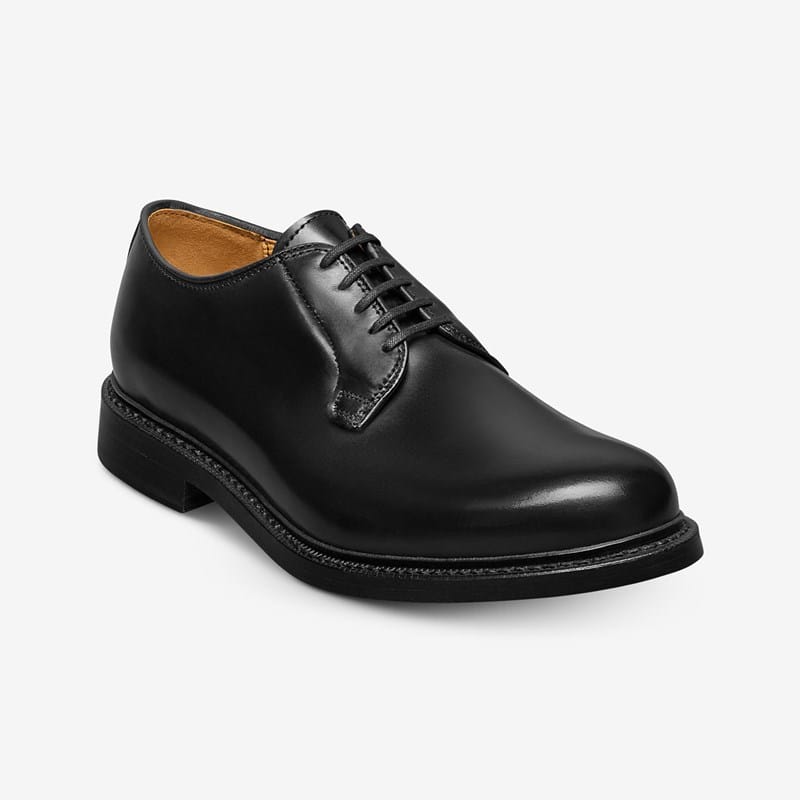 Allen Edmonds Rowan Reserve Plain-toe Derby Dress Shoe in Black Polished Calf Leather, size 10.0 3E