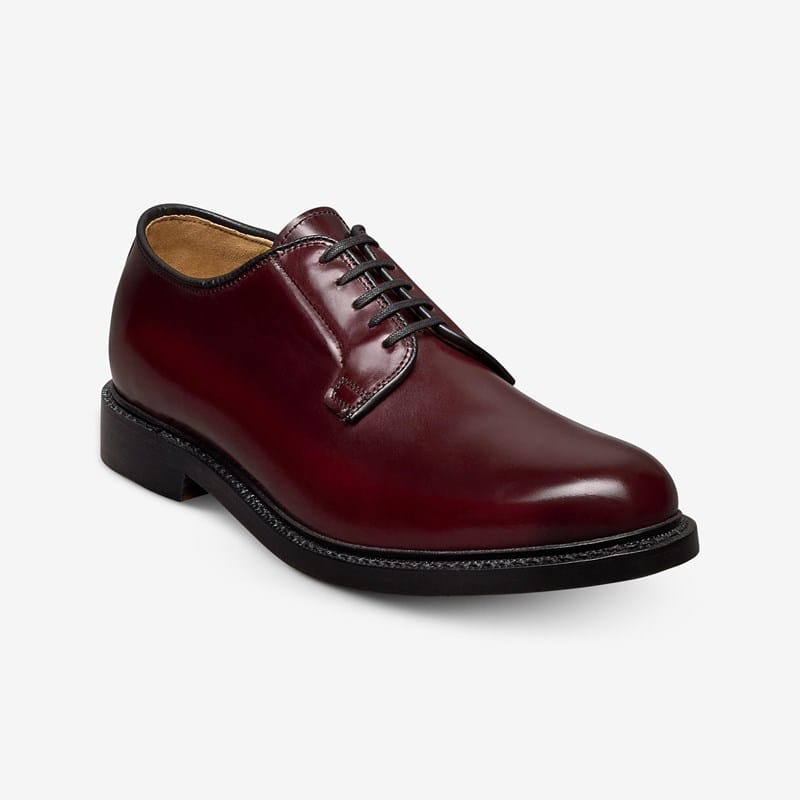 Allen Edmonds Rowan Reserve Plain-toe Derby Dress Shoe in Burgundy Polished Calf Leather, size 10.0 D