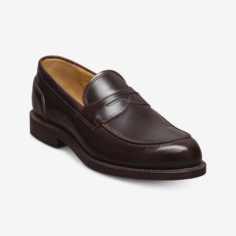 Allen Edmonds Miller Reserve Penny Loafer in Dark Brown Polished Leather, size 10.0 D