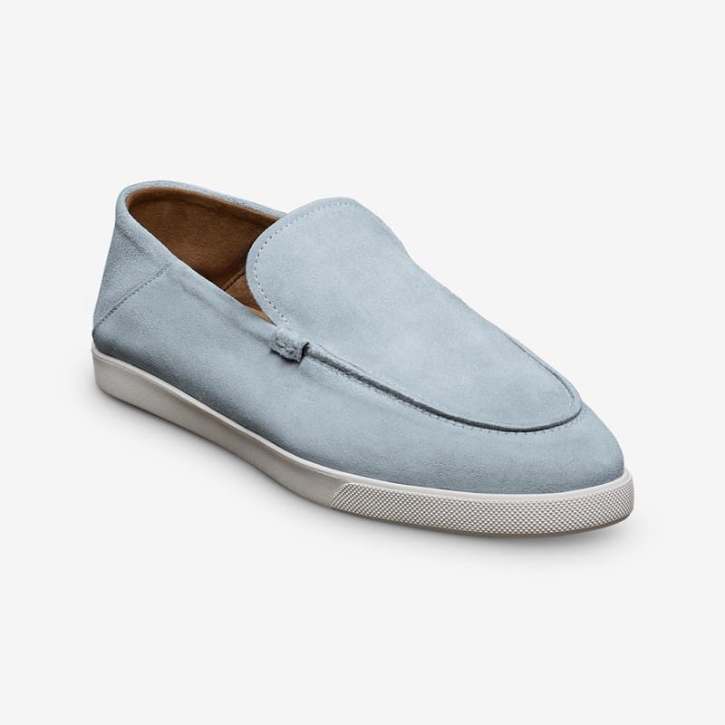 Allen Edmonds Gino Loafer in Light Blue Suede, size 8.5 D, Leather/Rubber