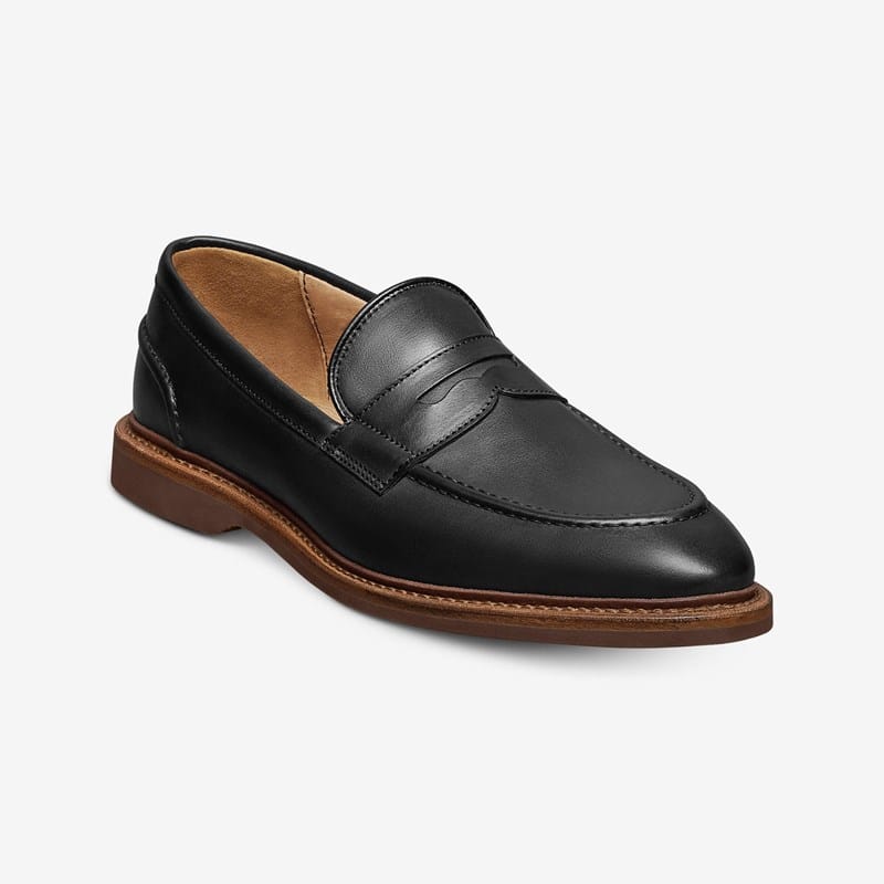 Allen Edmonds Randolph Verse Penny Loafer in Black Leather, size 9.5 3E