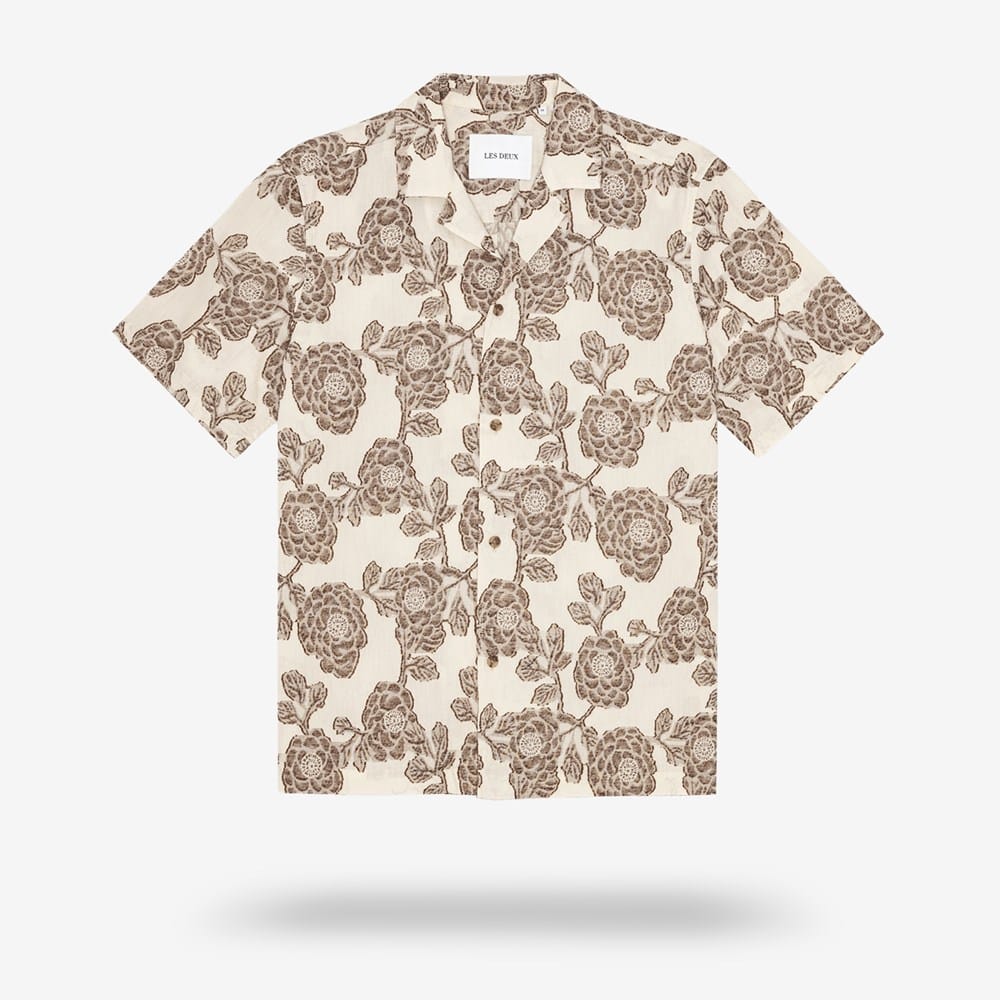 Les Deux Lesley Flower Jacquard Short-sleeve Shirt | Men's Shirts