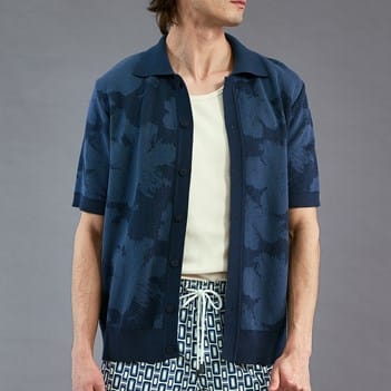 Far Afield Zigger Short-sleeve Cardigan | Men's Shirts | Allen Edmonds