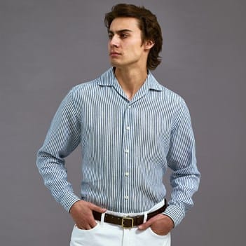 Eton Striped Linen Shirt | Men's Shirts | Allen Edmonds
