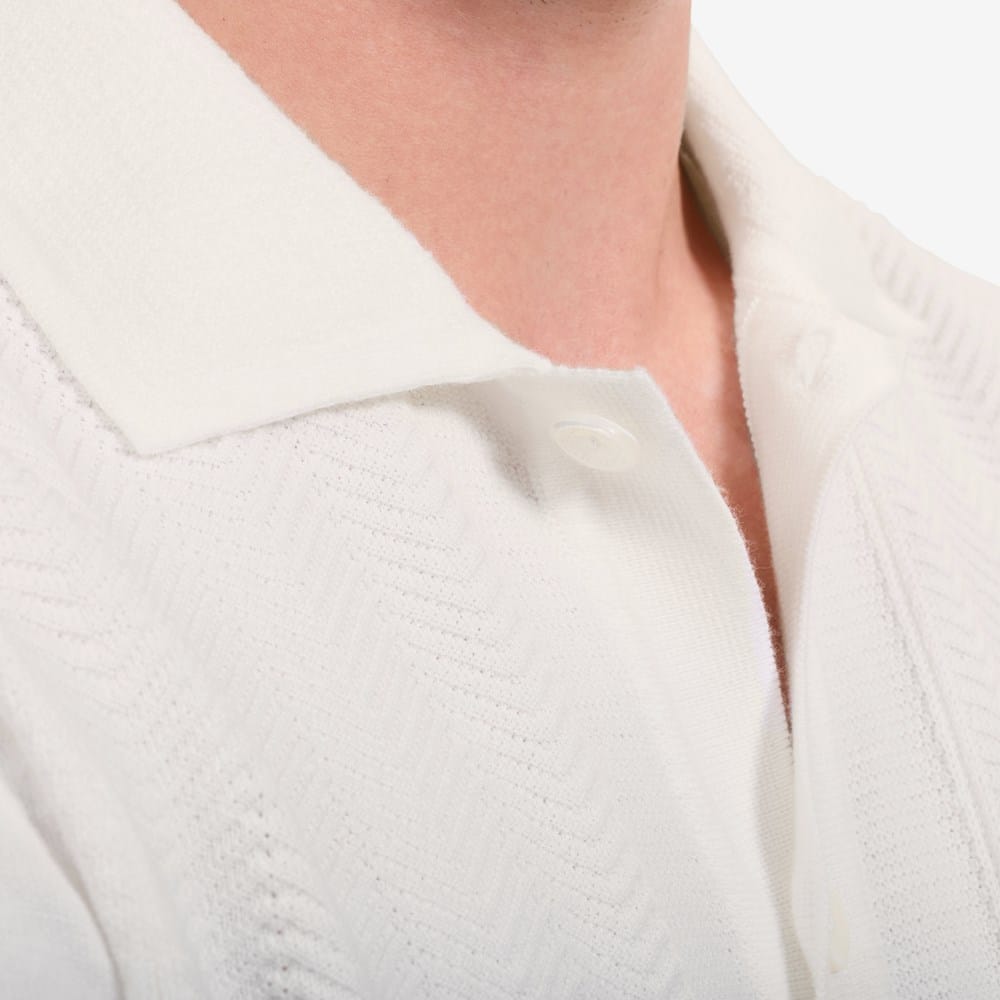 Bugatchi Full Button Short Sleeve Polo Sweater | Men's Shirts