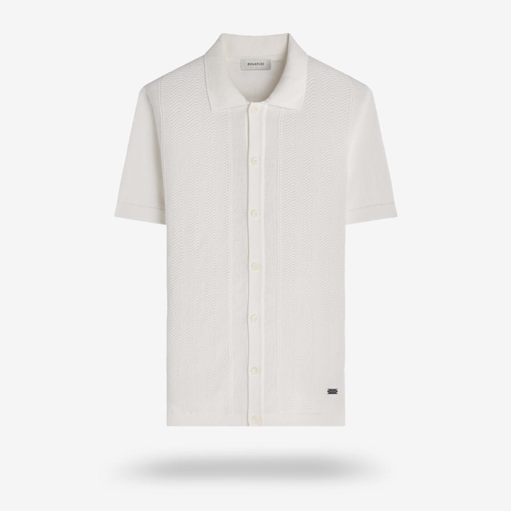 Bugatchi Full Button Short Sleeve Polo Sweater | Men's Shirts
