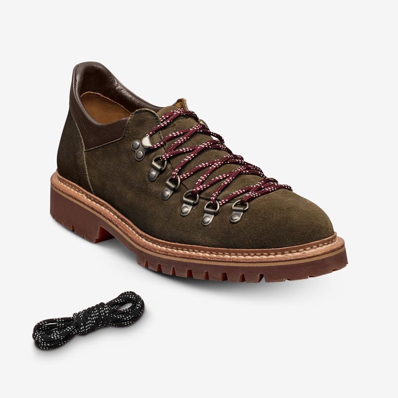 Allen Edmonds Tahoe Weather-ready Hiker Shoe Boots in Dark Olive Green Suede, size 13.0 D, Leather/Rubber