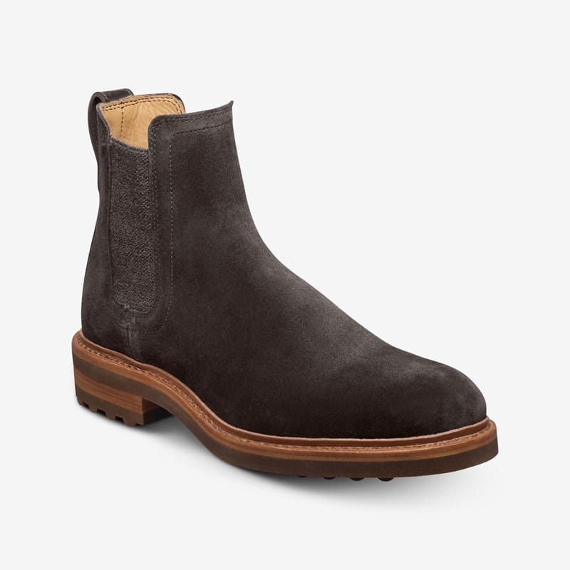 Allen Edmonds Reserve Nash Reserve Chelsea Dress Boot Boots in Bitter Chocolate Suede, size 11.5 D, Leather