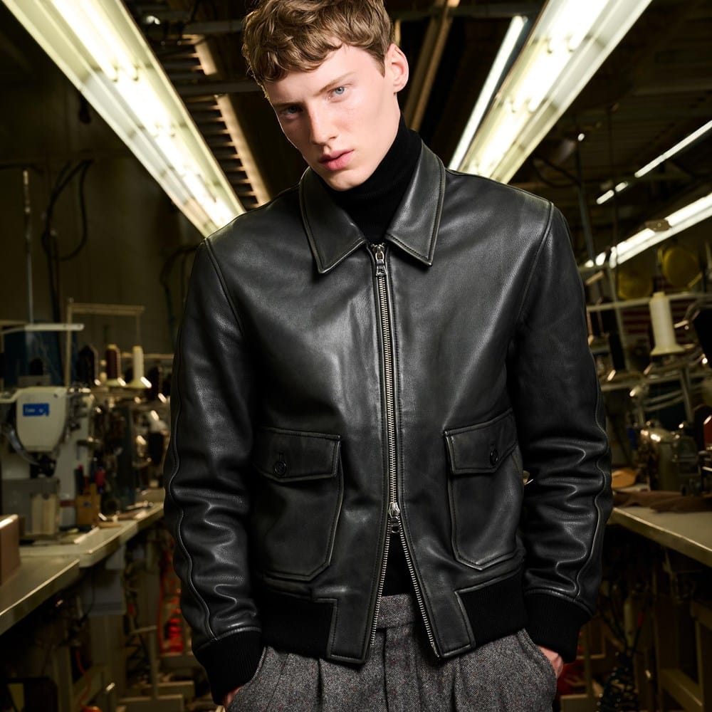 Officine Générale Cesario Lamb Leather Jacket | Men's Outerwear